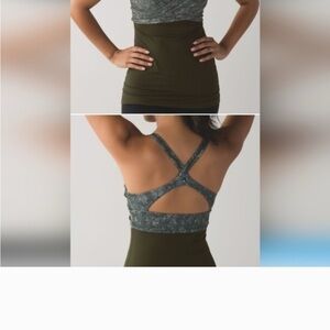lululemon athletica Warp It Up Green and Gray Tank Top